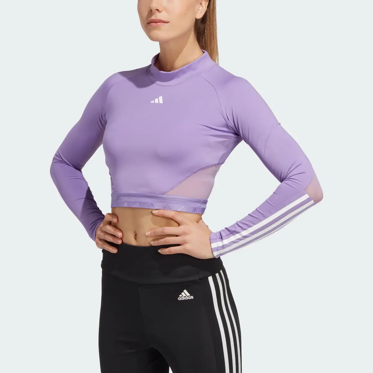 Adidas AEROREADY Hyperglam Crop Long-Sleeve Top. 1