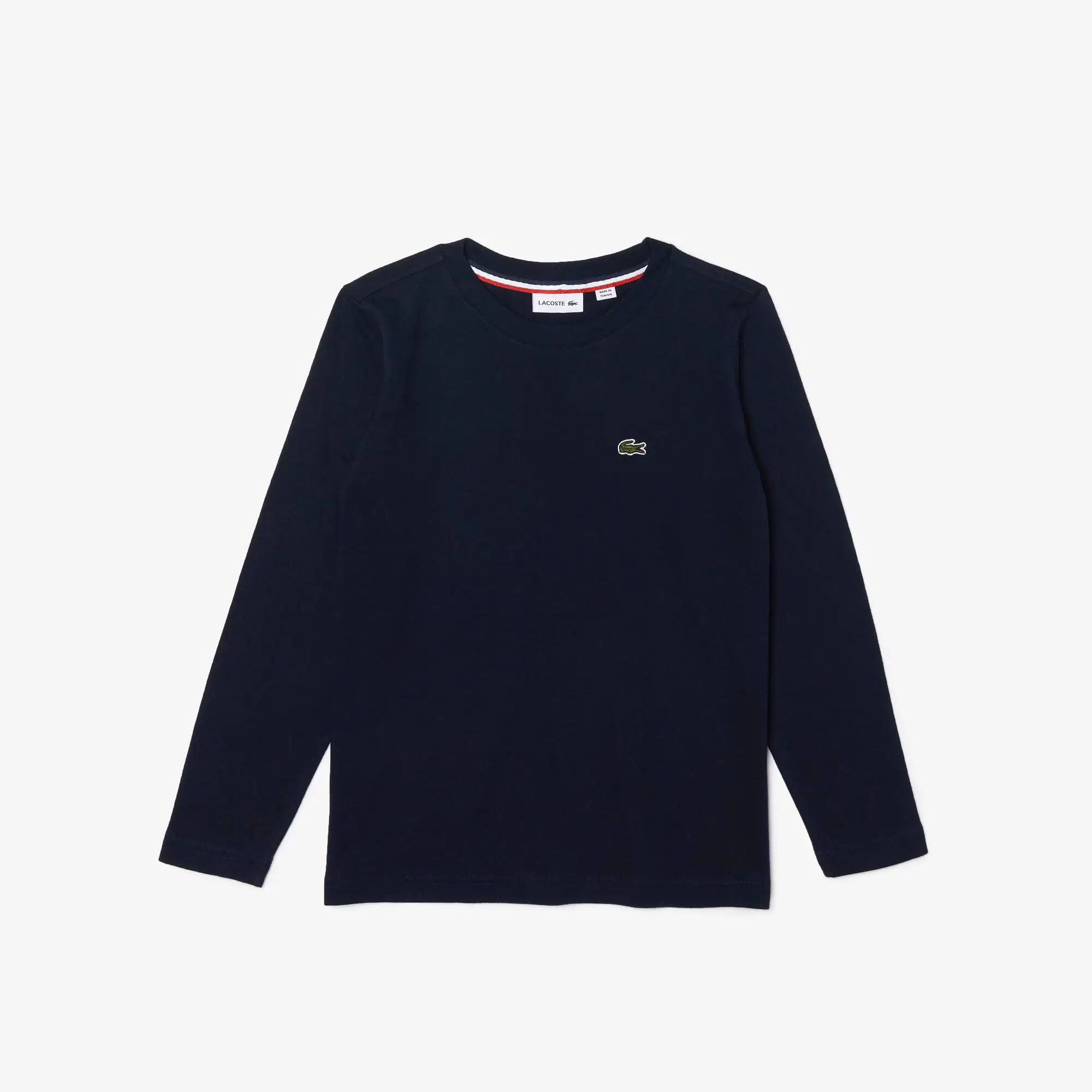 Lacoste T-shirt Bambino a girocollo con maniche lunghe in jersey tinta unita. 2