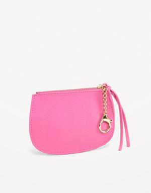 Old Navy Faux-Leather Keychain Wristlet pink