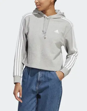 Adidas Essentials 3-Stripes French Terry Crop Hoodie