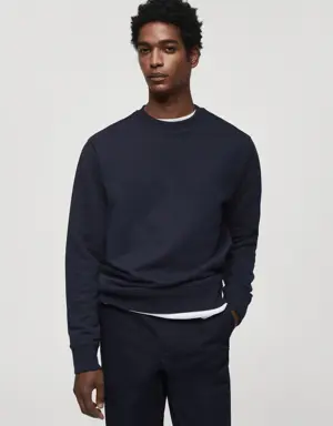Basic-Sweatshirt mit 100 % Baumwolle