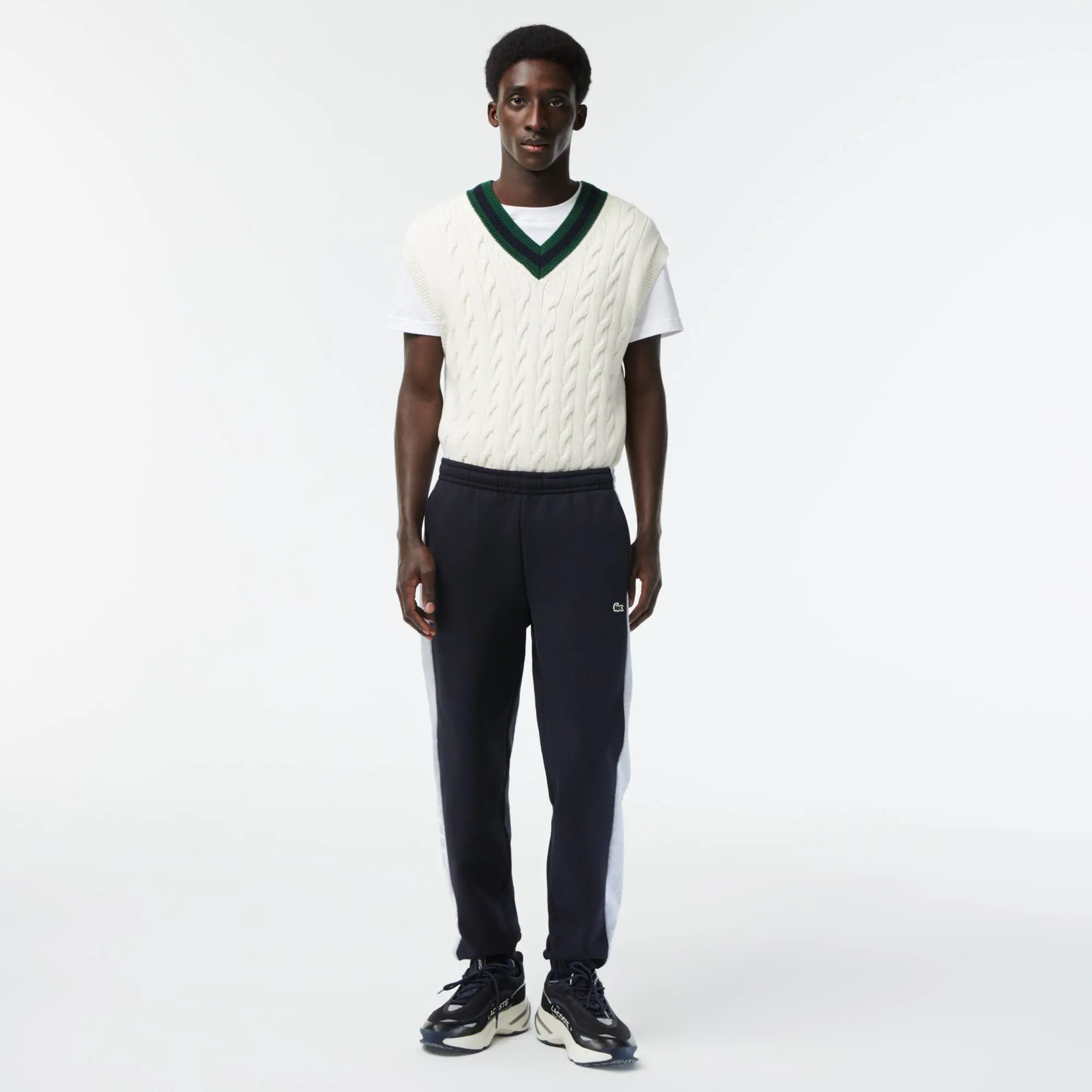 Lacoste Men’s Track Pants with Branding and Contrast Stripe Detail. 1