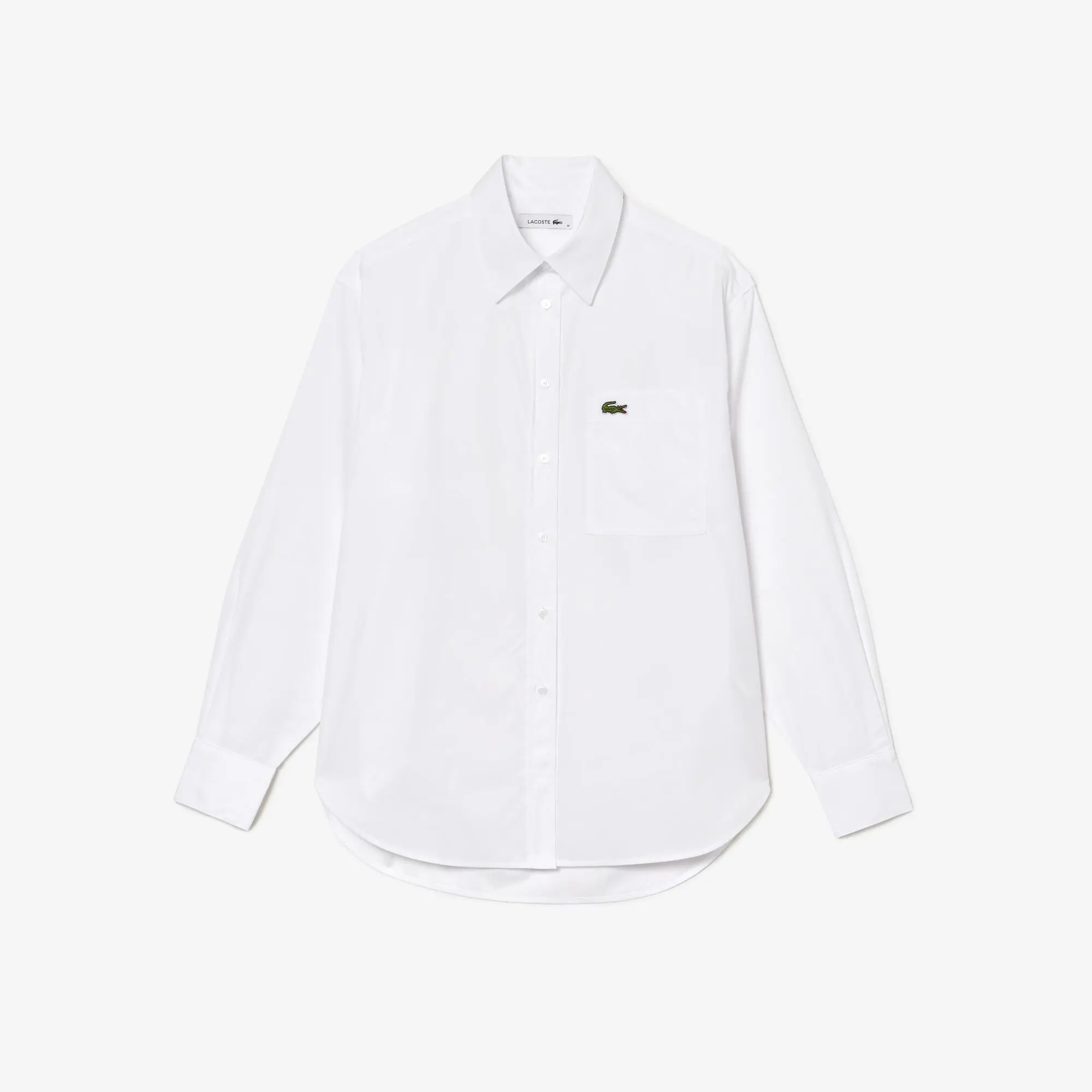 Lacoste Chemise femme oversize à col français Lacoste avec poche avant. 2