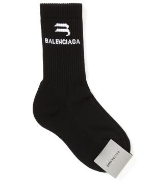 Siyah Logolu Kadın Çorap