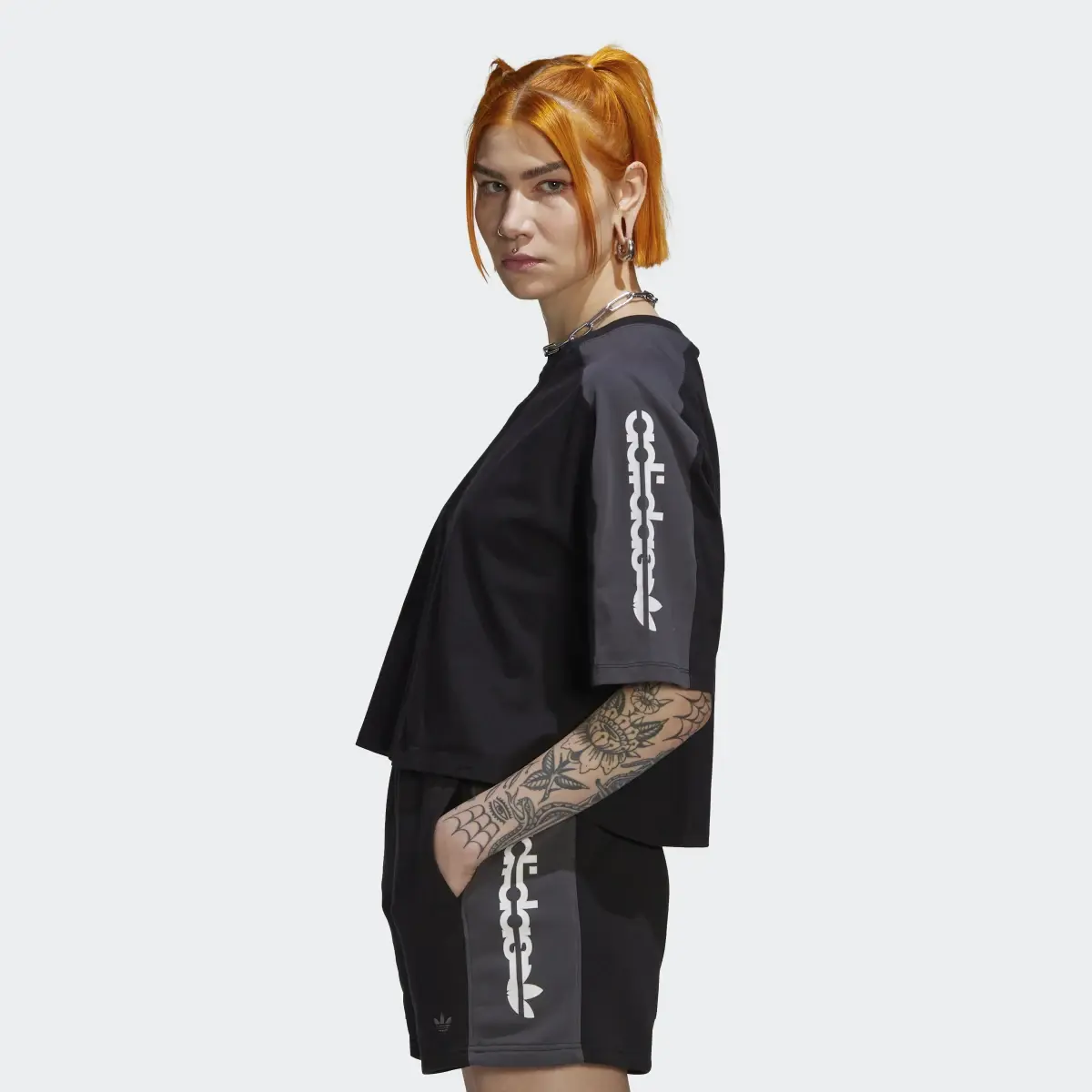 Adidas Blocked Graphic Crop T-Shirt. 3