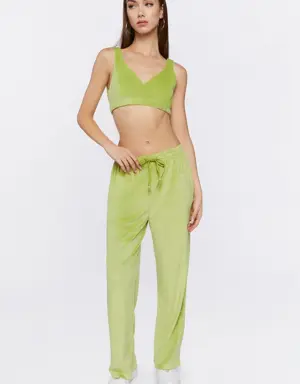 Forever 21 Crop Top &amp; Drawstring Pants Set Lime