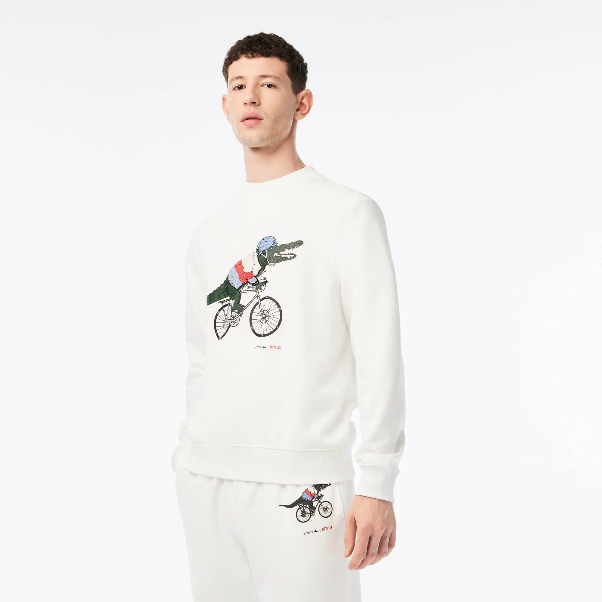Lacoste Sweatshirt imprimé homme Lacoste x Netflix en molleton de coton biologique. 1
