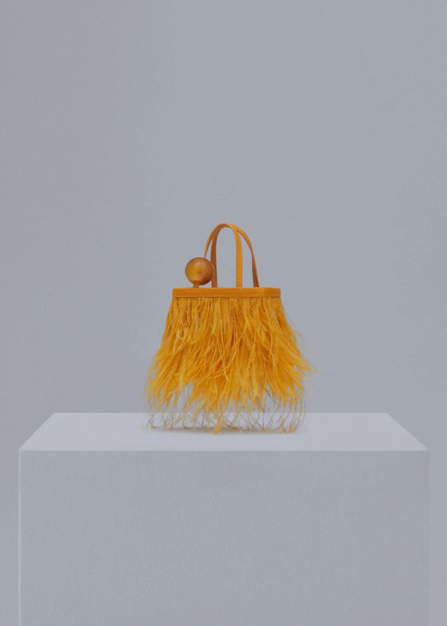 Mango Leather bag with feather trim. 3