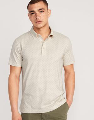 Printed Classic Fit Jersey Polo for Men beige