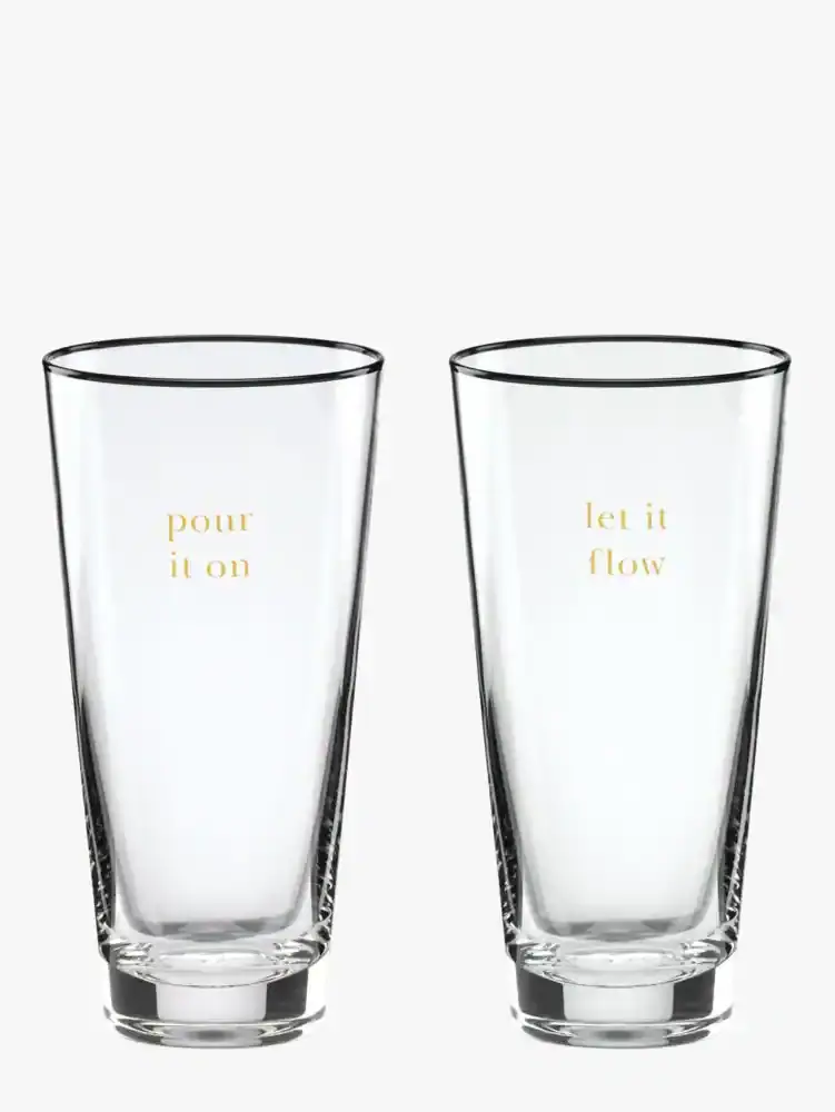 Kate Spade Better Half Beer Glass Set. 2