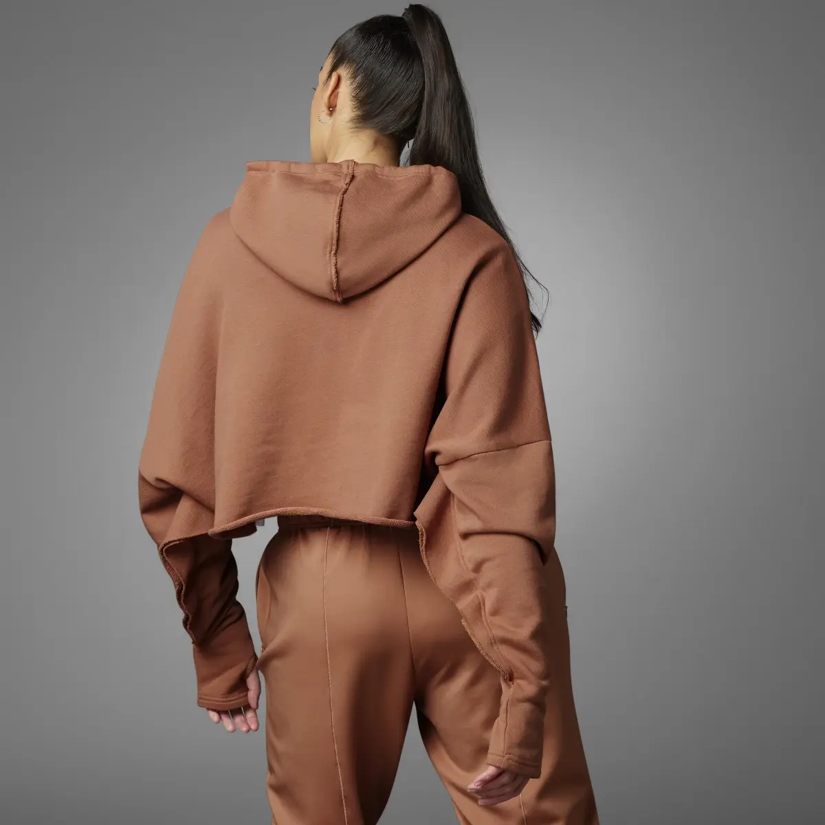 Adidas Collective Power Cropped Hoodie (Plus Size). 2