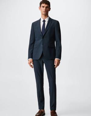 Super slim fit microstructure suit trousers