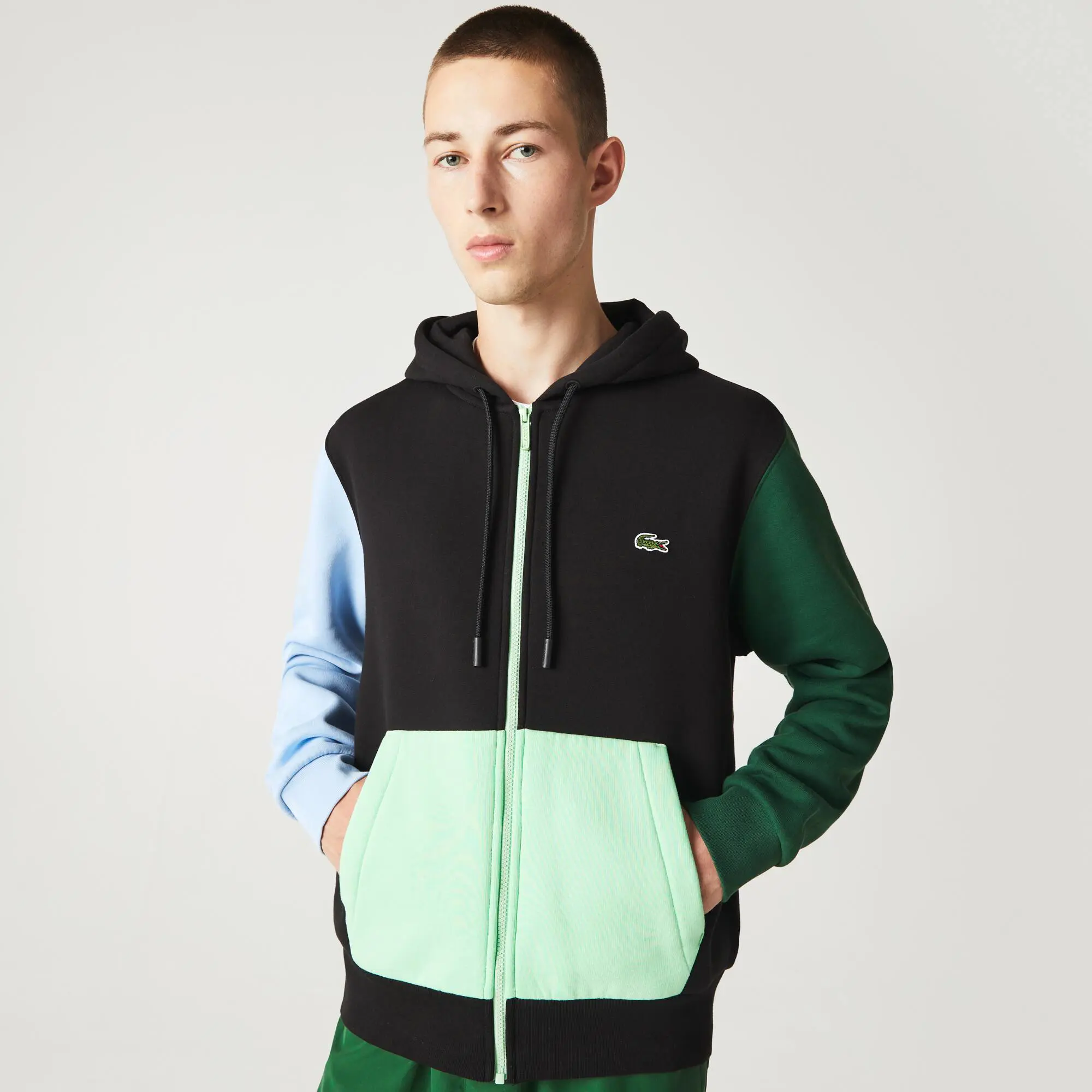 Lacoste Sweatshirt zippé à capuche homme classic fit color-block Lacoste. 1