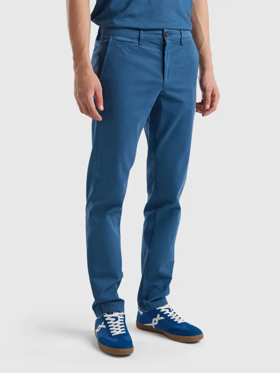 Benetton air force blue slim fit chinos. 1