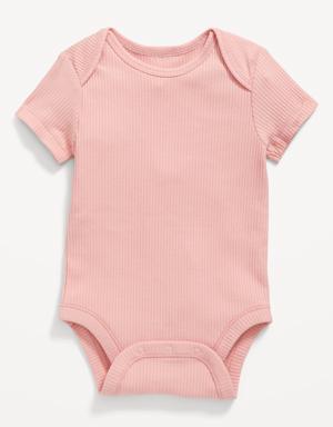 Unisex Short-Sleeve Bodysuit for Baby pink