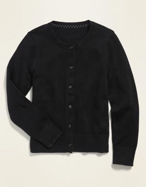 Old Navy School Uniform Button-Front Cardigan for Girls black