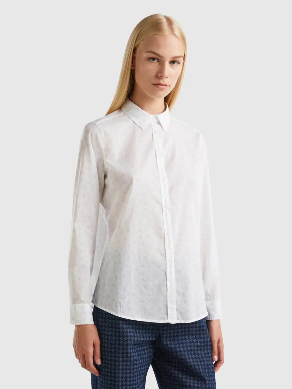 Benetton white floral shirt. 1