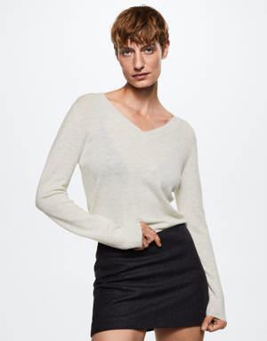 Mango V-neck wool sweater