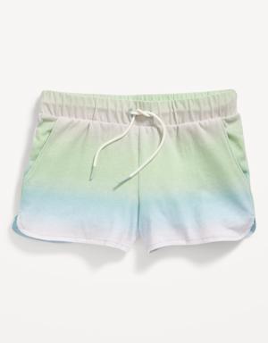 Printed Dolphin-Hem Cheer Shorts for Girls blue