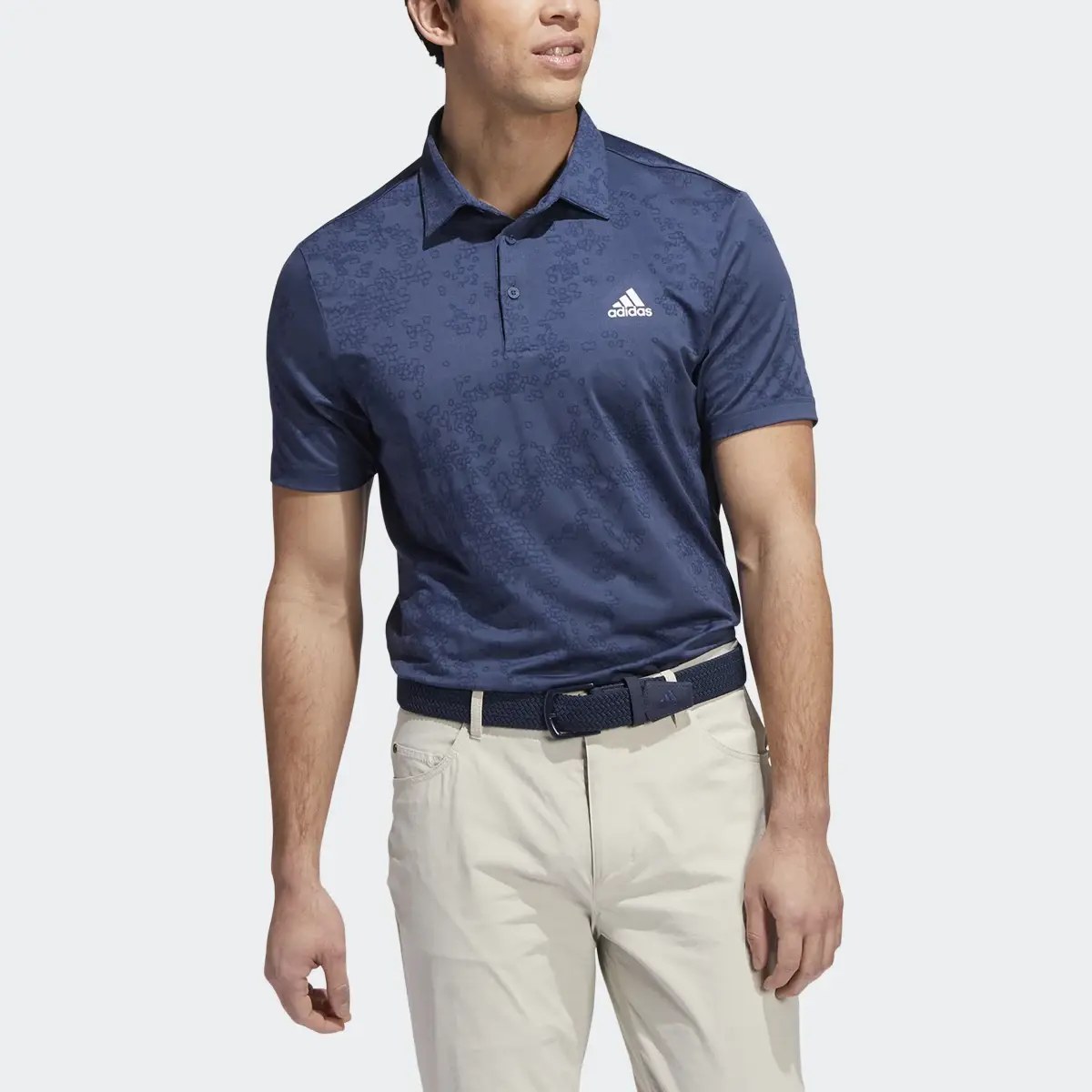 Adidas Jacquard Golf Polo Shirt. 1