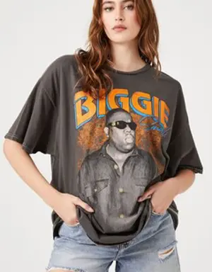 Forever 21 Oversized Biggie Smalls Graphic Tee Charcoal/Multi