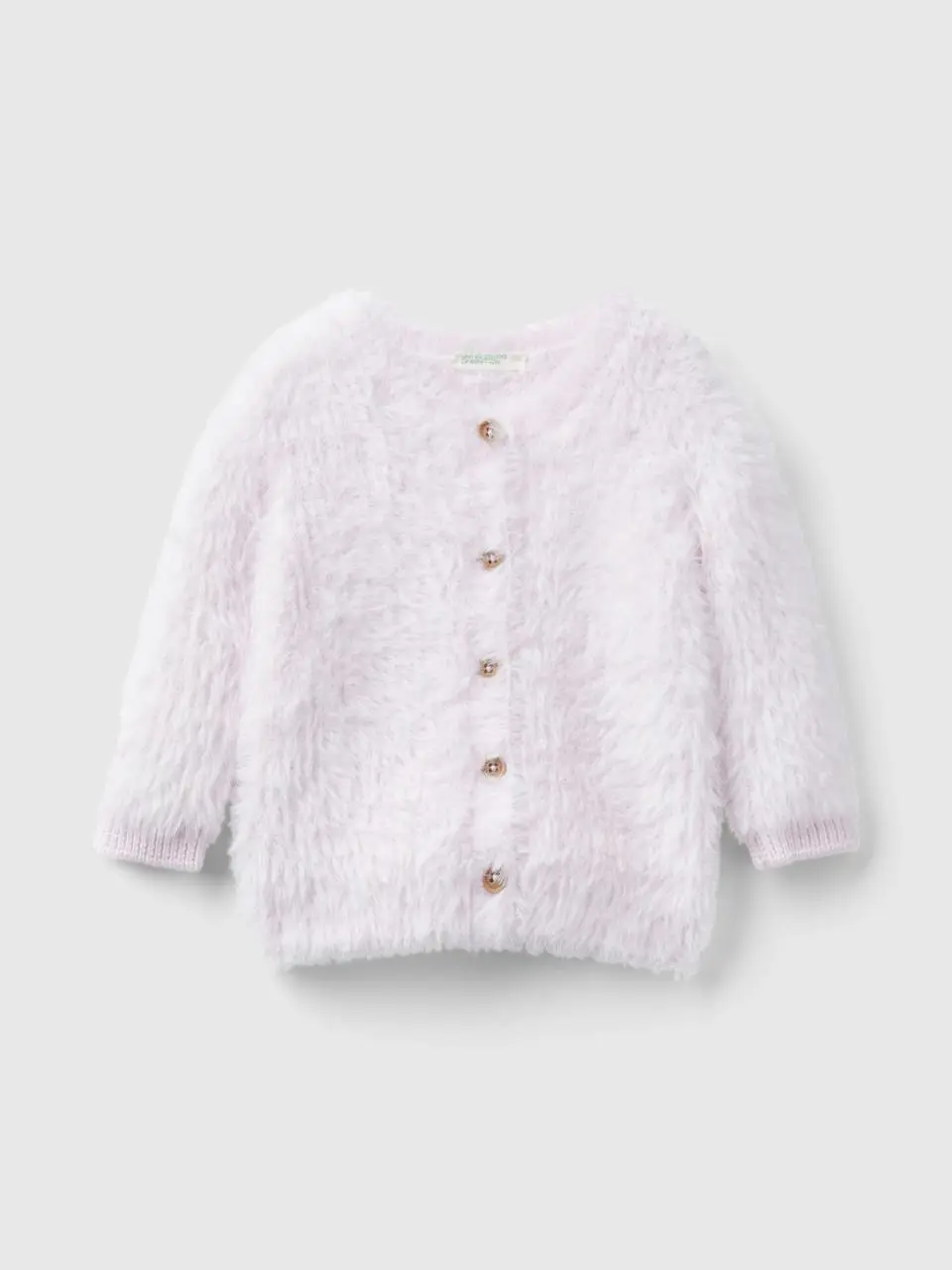 Benetton furry crew neck cardigan. 1