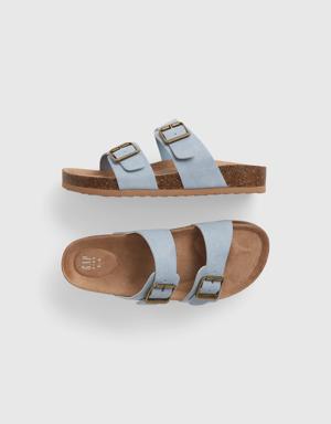 Kids Buckle Cork Sandals blue