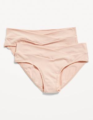 Old Navy Maternity Low-Rise Bikini Underwear 2-Pack beige