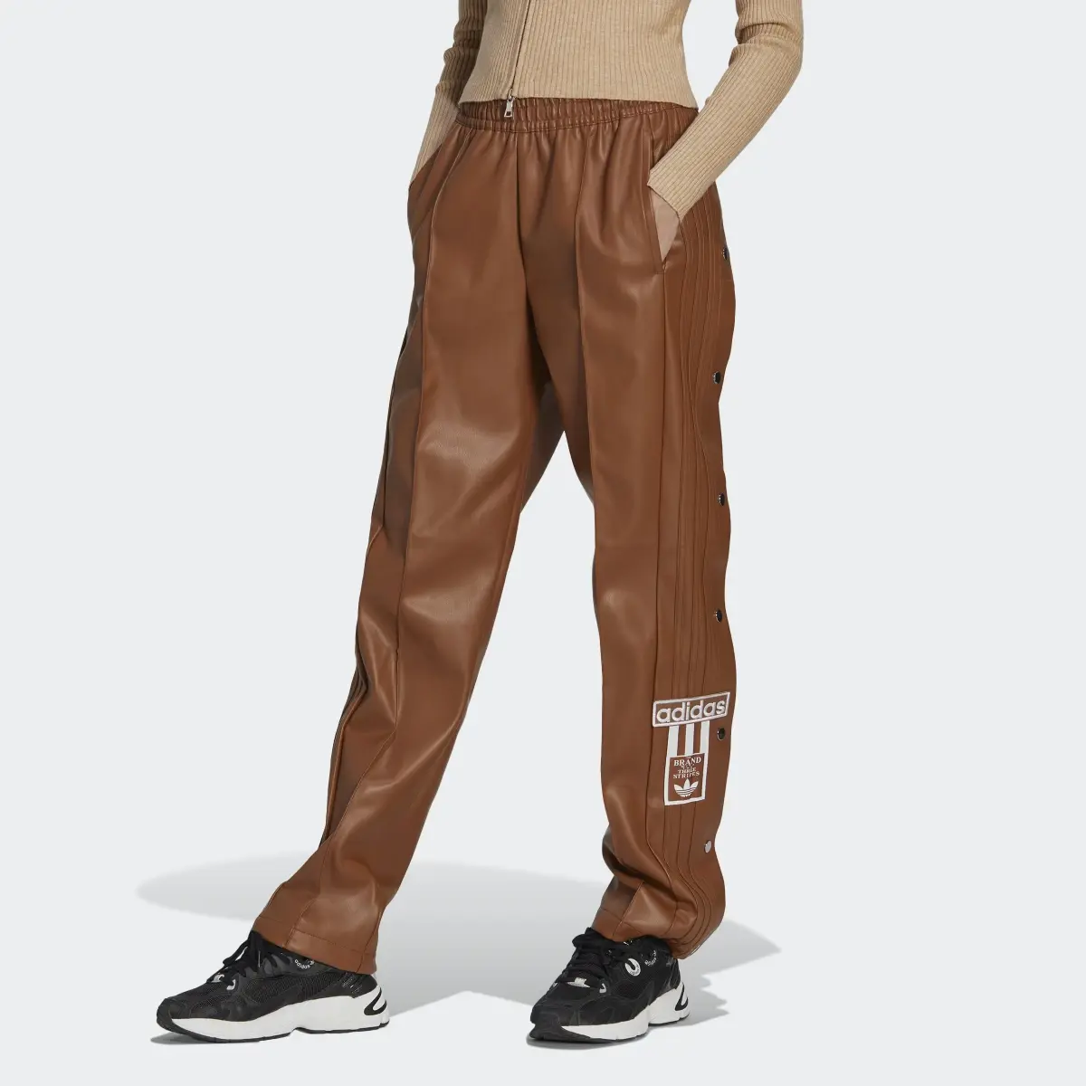 Adidas Centre Stage Faux Leather Adibreak Pants. 1