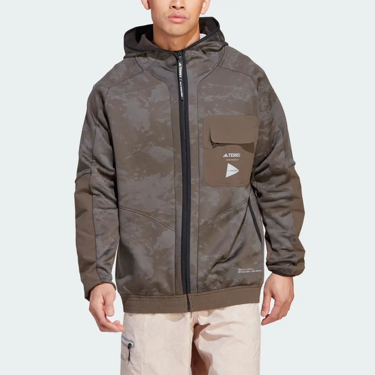 Adidas Terrex + and wander Fleece Jacket. 1