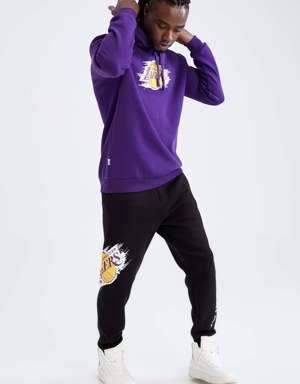 Fit NBA Los Angeles Lakers Lisanslı Regular Fit İçi Yumuşak Tüylü Jogger Eşofman Altı
