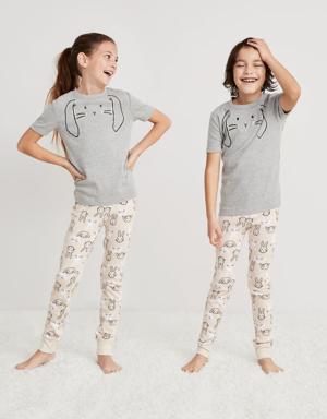 Old Navy Matching Gender-Neutral Snug-Fit Printed Pajama Set for Kids multi