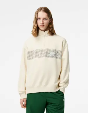 Lacoste Men’s Lacoste Zip Neck Loose Fit Organic Cotton Sweatshirt