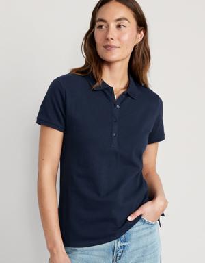 Uniform Pique Polo Shirt for Women blue