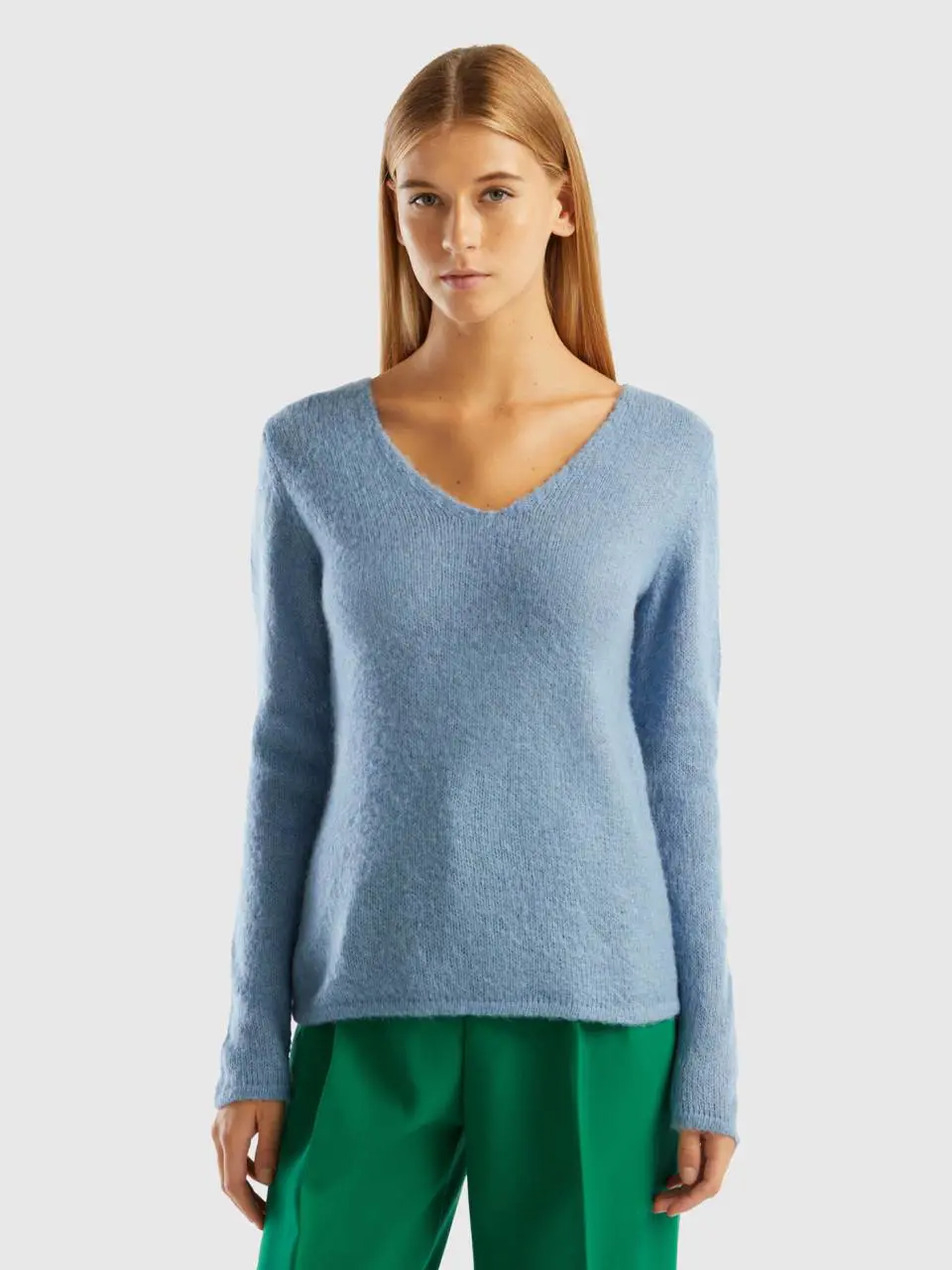Benetton regular fit mohair blend sweater. 1