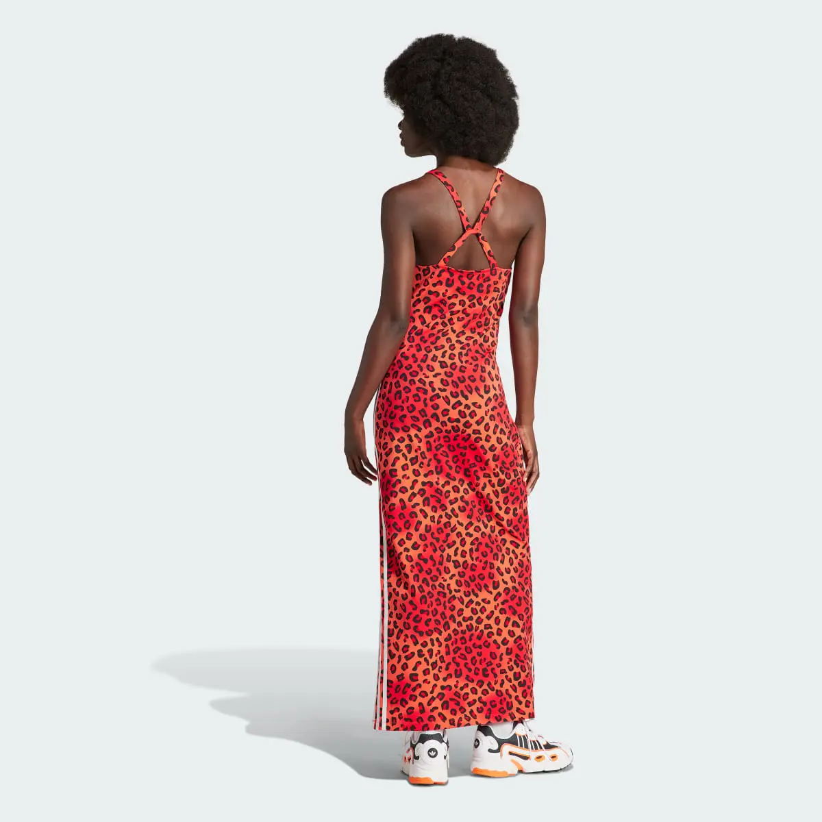 Adidas Originals Leopard Luxe 3-Stripes Maxi Dress. 3