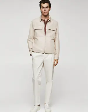 Pocket linen-blend jacket