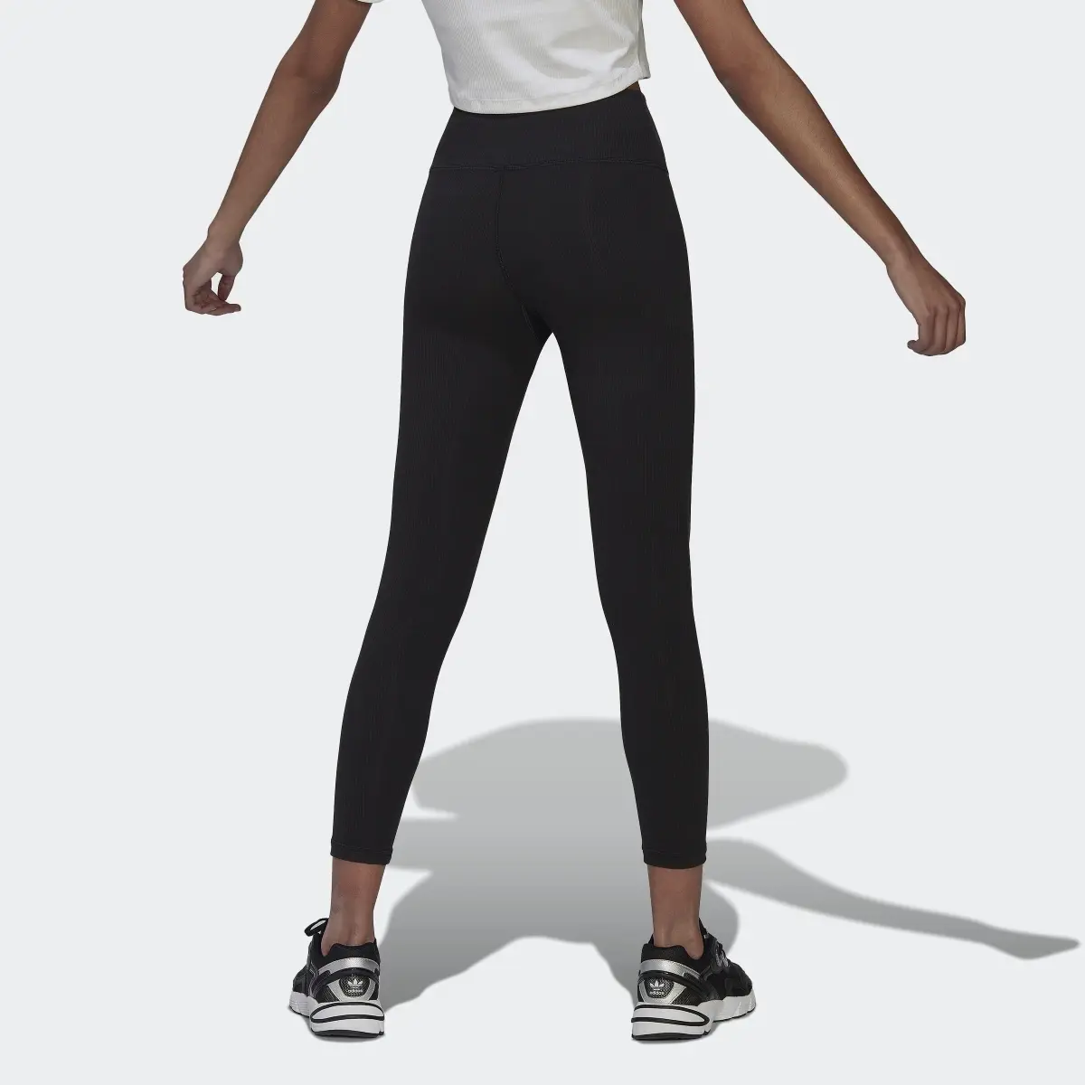 Adidas Adicolor Essentials+ Ribbed 7/8 Length Leggings. 2