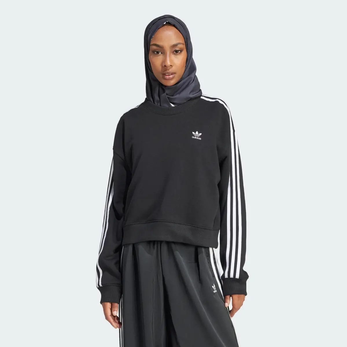 Adidas 3-Stripes Crew Sweatshirt. 1