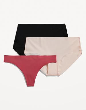 Old Navy Soft-Knit No-Show Underwear Variety 3-Pack for Women multi
