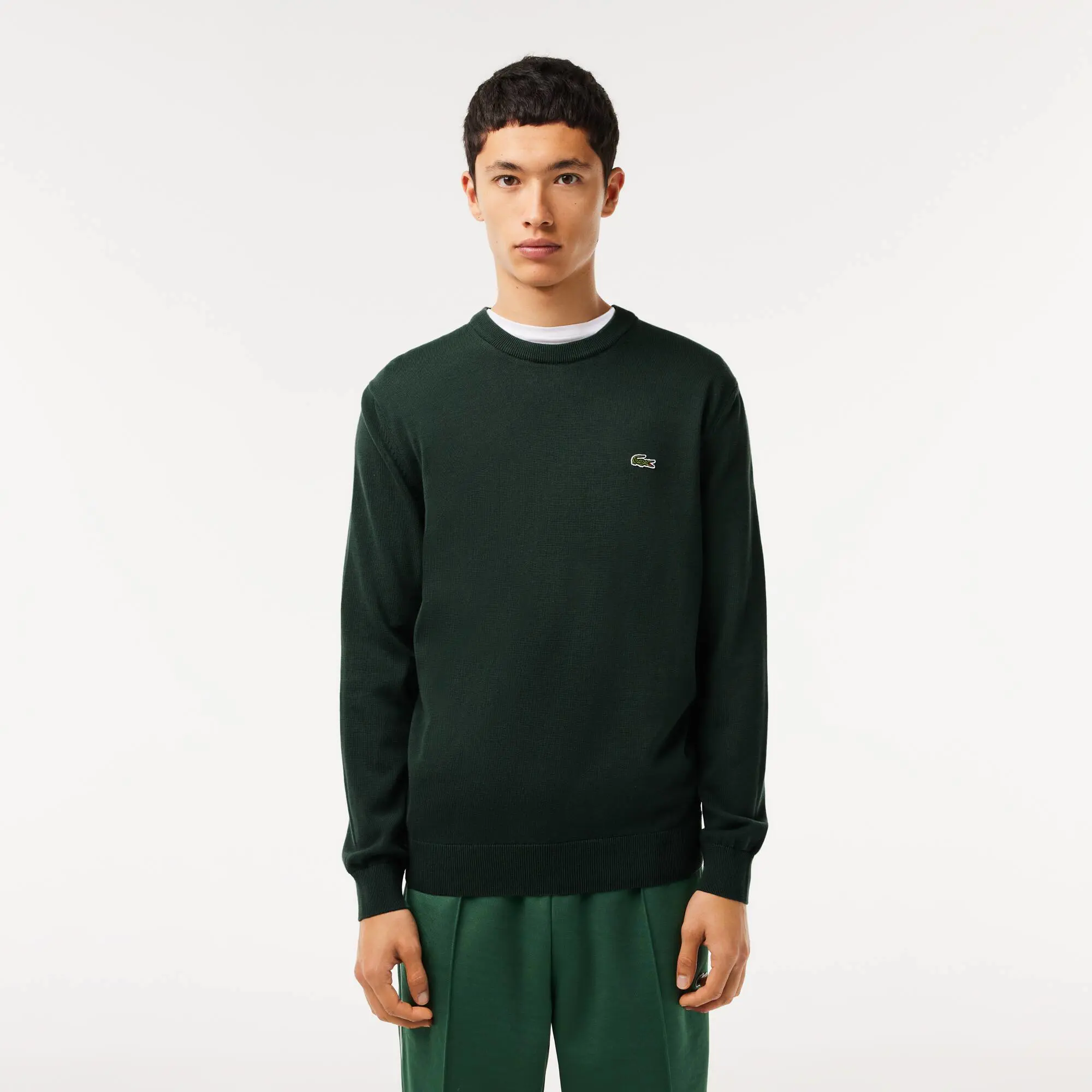 Lacoste Men's Organic Cotton Crew Neck Sweater. 1