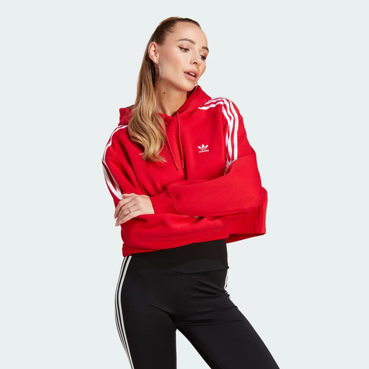 Adidas Adicolor Classics Cropped Hoodie. 2