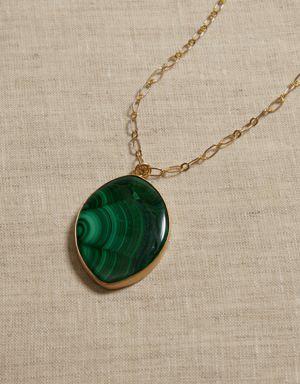 Malachite Pendant Necklace &#124 Aureus + Argent green