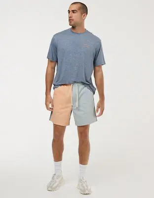 American Eagle 24/7 Flex 7" Lived-In Colorblock Trekker Short. 1