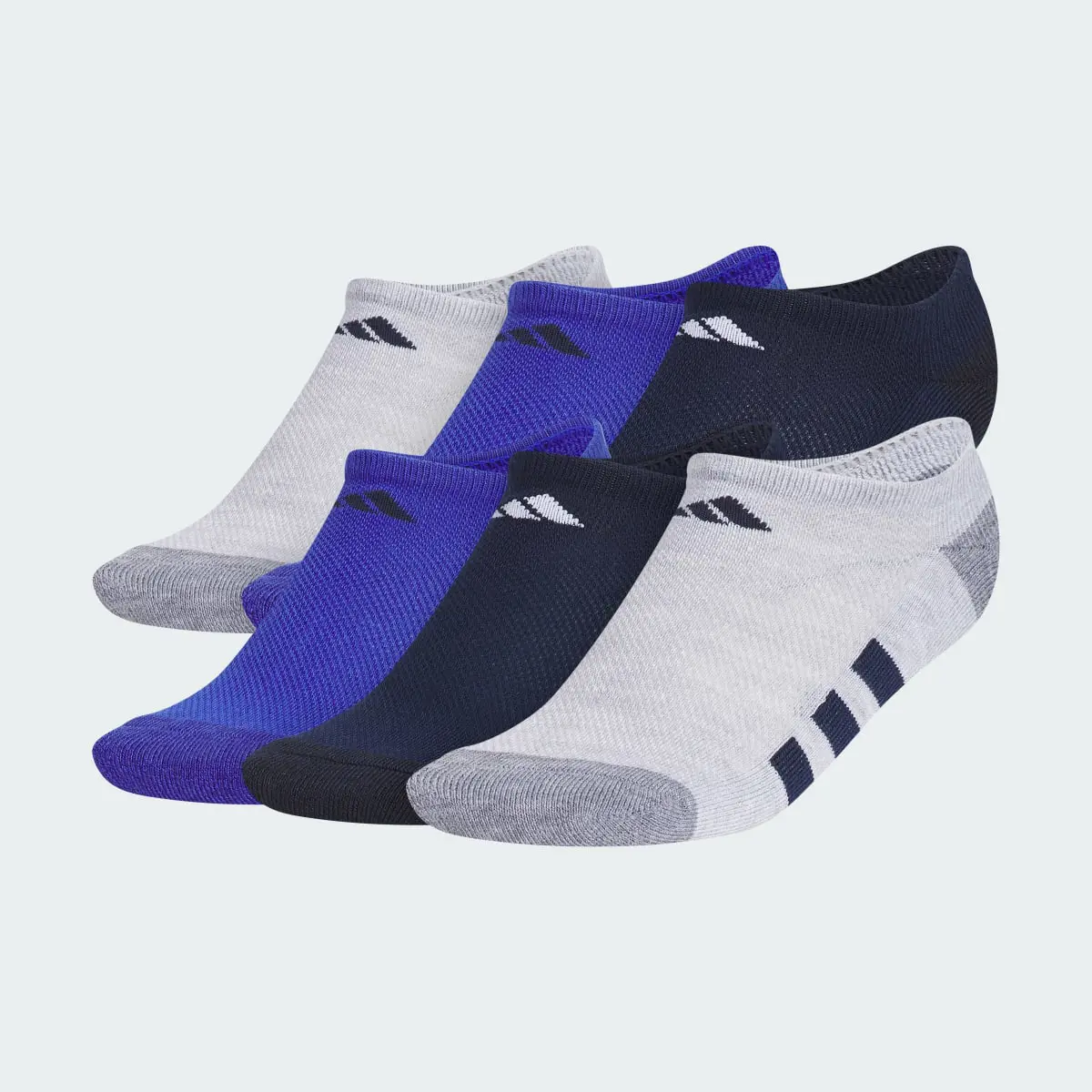 Adidas Athletic Cushioned 6-Pack No-Show Socks Kids. 2