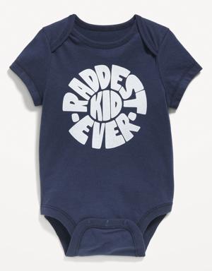 Unisex Short-Sleeve Graphic Bodysuit for Baby blue