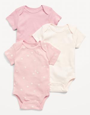 Unisex Bodysuit 3-Pack for Baby pink