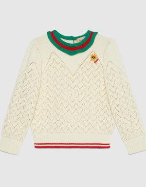 Children's open knit cotton sweater