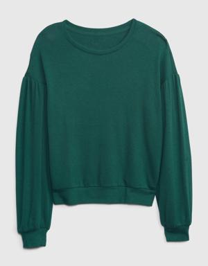Kids Softspun Dolman Sweater green