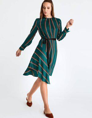 Emerald Pattern-Block Dress